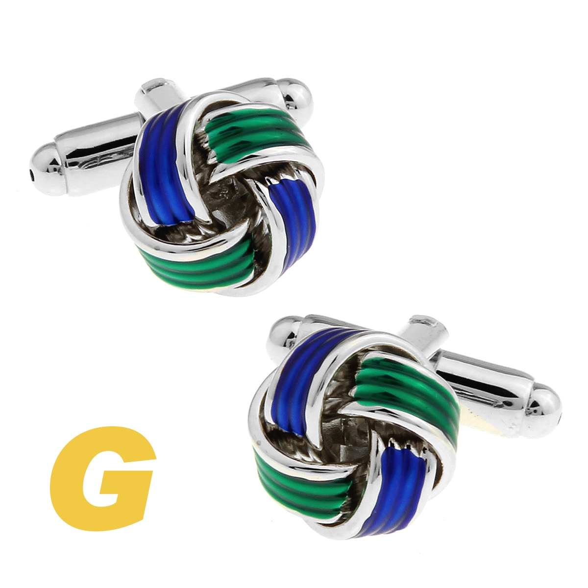 Mens Wedding Cufflinks Novelty Colorful Spiral Knot & Clean Cloth 165657 - Picture 1 of 1